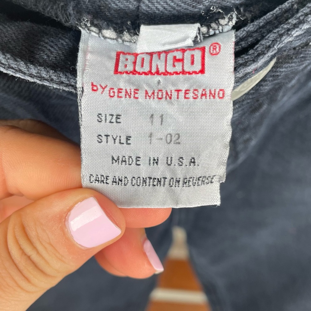 Vintage Bongo jeans sizes small, straight legs pants, washed black color bongos